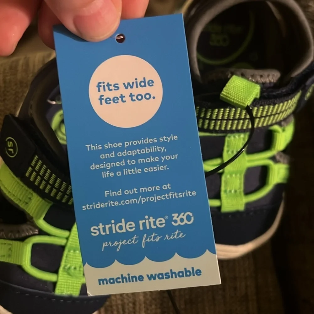 Stride Rite Unisex Blake Sneaker Sandal Navy / Lime Green size‎ 3M